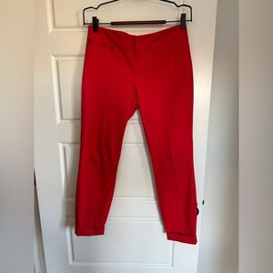 bebe Vibrant Red Ankle Dress Pants